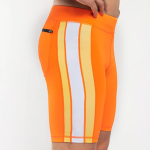 Shorts de compression pour hommes avec bande latérale, séchage rapide, style sportif, taille mi-haute, coupe élastique, longueur courte - Product Image 6