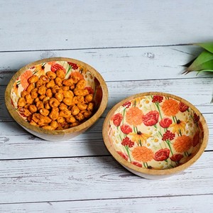 Cuencos para ensalada de madera de mango y acacia hechos a mano, modernos y desechables, para fiestas, vajilla, venta al por mayor de fábrica HANDICRAFT HUB Uttar - Product Image 3