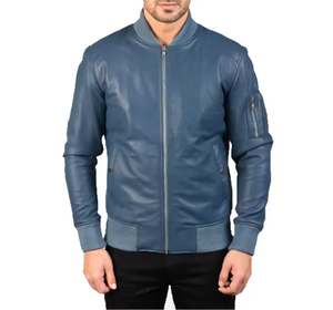 Chaqueta de Cuero Hecha a Mano para Hombre, Estilo Americano, Corte Ajustado, Diseño Urbano Personalizado con Cuello Alto y Detalle Frontal para Invierno - Product Image 4