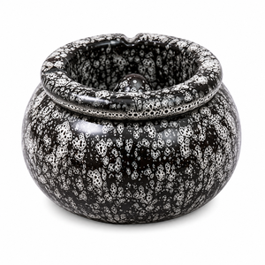 Classic <b>Portable</b> Round Ceramic Cigar <b>Ashtray</b> with Three Grooves Decorative Design for Home Cafe Restaurant - Product Image 4