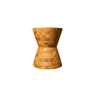 Table d'appoint en racine de teck artisanale ARTERRA Premium - Motif grain naturel rustique, artisanat écologique, style antique pour salon - Product Image 2