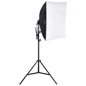 24 in X 24 in Softbox Kit di illuminazione 30W 5500K lampadine a LED regolabile supporto di illuminazione della videocamera - Product Image 1