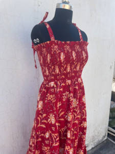 Robe d'été en coton doux imprimé bloc floral, robe mi-longue, robe pour femme, robe en coton imprimé bloc indien coton fait main - Product Image 2