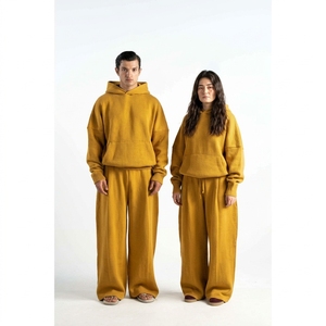 Conjunto Deportivo de Lujo Azul 2 en 1 para Hombre, Venta al por Mayor, 2026, Sudadera con Capucha y Pantalones Jogger de Forro Polar 100% Algodón, Logotipo Personalizado, Deporte de Invierno - Product Image 6