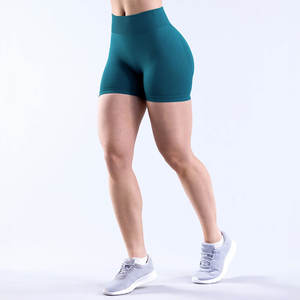 Pantalones Cortos Deportivos de Cintura Alta para Mujer, Efecto Levanta Glúteos, Hechos de Spandex/Nylon, Sin Costuras Visibles, para Uso Activo - Product Image 5