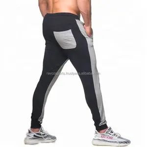 Men track pants with Patch pockets lightweight two toned sweatpants for men Drawstring Waist Black Gray Joggers skinny pants