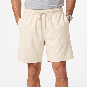Shorts de sport pour hommes, tricotés, respirants, coupe ample et décontractée, avec taille mi-haute à cordon de serrage, en tissu épais - Product Image 1
