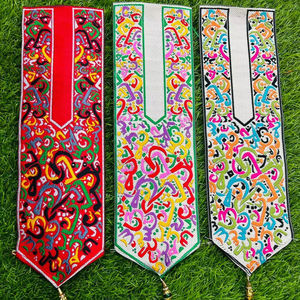 Luxury Floral Jacquard Neckpatch Woven Neckline <b>Applique</b> For Kurti Ethnic Wear National Dress Textile Supplier Wholesale - Product Image 1