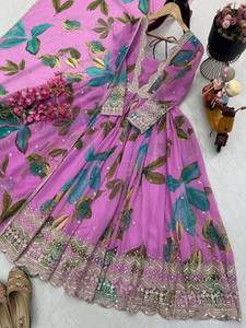 Karma Fashion - Lehenga Choli Dupatta Rosa Bordado, Hermoso y Elegante, para Fiestas de Invierno/Verano, Estilo Indio/Pakistaní, Talla M - Product Image 5