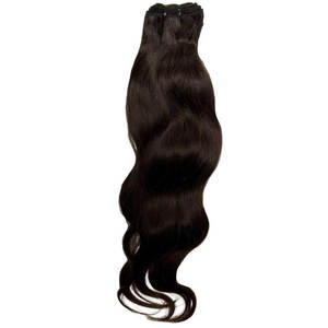 Clip-In Human Hair Extensions Indian Remy Hair Double Weft Full Ends Black <b>Body</b> <b>Wave</b> - Product Image 3