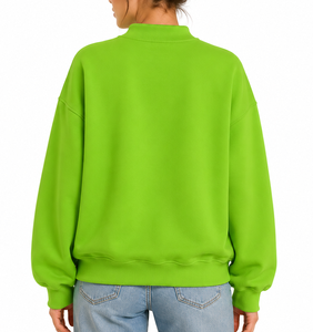 Premium Women's Oversized <b>Mock</b> Neck Sweatshirt Custom Front Print Logo Relaxed Fit Cozy Streetwear Pullover - Product Image 4