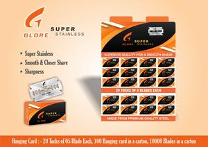 Double-<b>Edge</b> Stainless Steel Razor Blades 10000 Blades Per Carton 20 Tucks of 10 Blades 50 Hanging Cards - Product Image 5