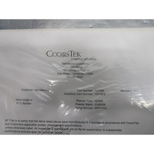 Coorstek P01005 <b>Ceramic</b> <b>Ring</b>, 4094838-0001, 8.688 - Trusted Global Legacy Semiconductor Equipment and Parts at - Product Image 6