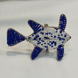 ที่ใส่ผ้าเช็ดปากงานแต่งงานแบบลูกปัดแก้วเหล็ก ดีไซน์หรูหรา แหวนผ้าเช็ดปากทรงกลมแบบกำหนดเอง ผู้ผลิตขายส่งรูปทรงปลา - Product Image 2