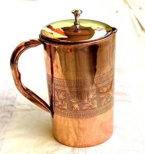 Carafe à eau en cuivre pur, artisanale, vaisselle ayurvédique pour une eau potable saine - Product Image 3