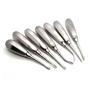 Ensemble d'élévateurs dentaires orthopédiques pour racines, 7 pièces, dentelés, droits, courbés, angulés, décalés, en acier inoxydable, pour extraction dentaire - Product Image 4