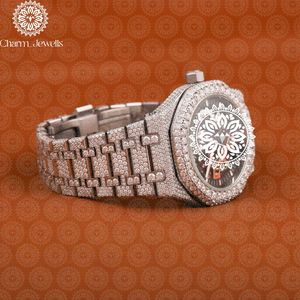 Montre de luxe pour homme Charm Jewels en acier inoxydable, boîtier rond, cadran analogique, mouvement à quartz, fermoir pliant, bracelet de 20 mm - Product Image 3