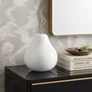 Escultura de Pera de Aluminio de 9x6 Pulgadas, Hecha a Mano, Ecológica, Duradera, Moderna, Minimalista, Decoración de Mesa, Figura Artística para Sala de Estar - Product Image 1