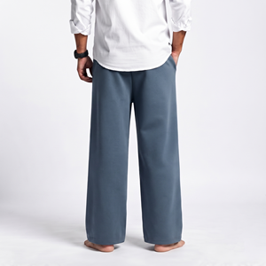 Pantalon de survêtement en molleton de coton surdimensionné pour homme, joggers en coton épais, logo de marque personnalisé, streetwear, vente en gros, fabricant - Product Image 4