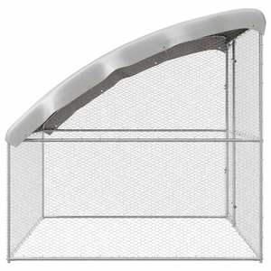 Cage à poulets en acier galvanisé argenté 6,56 x 6,56 x 6,56 pieds, cage pour animaux - Product Image 5