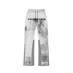 Ensemble sweat à capuche et pantalon évasé pour homme, design personnalisé, impression en relief de haute qualité, streetwear décontracté, molleton 100% coton, délavé à l'acide - Product Image 4