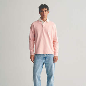 Chemise Polo Homme Écologique, Polo de Rugby Durable à Manches Longues, Chemise Polo Homme en Coton de Bambou, Chemise de Rugby Personnalisée, T-shirt Homme - Product Image 1