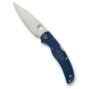 Couteaux de poche pliants à manche bleu avec lame en acier inoxydable argenté à bord plat, poignée texturée, trou d'ouverture pour le pouce et pochette métallique - Product Image 3