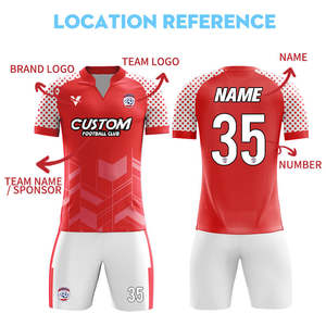 Camisetas de Fútbol Sublimadas al por Mayor, 100% Poliéster, Económicas, Conjuntos de Uniformes de Fútbol Personalizados para Hombre con Logotipo - Product Image 2