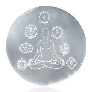 Placa de cristal de selenita grabada de alta calidad al por mayor para meditación, yoga, Reiki, sanación, limpieza de energía espiritual, regalo - Product Image 1