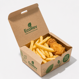 Cajas de Papel Biodegradables y Ecológicas para Alimentos, Resistentes a la Grasa, para Alitas de Pollo, Comida Rápida, Pollo Frito - Product Image 5
