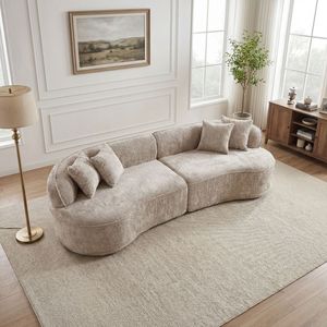 Divano Angolare Moderno di Lusso Oversize a Forma di L, Design Minimalista con Comodo Letto Pieghevole per Soggiorno o Appartamento - Product Image 1