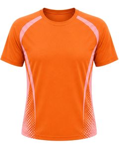 T-shirt de sport à séchage rapide pour hommes, orange et rose, respirant, pour course à pied, gym, entraînement athlétique, vêtements de sport - Product Image 1