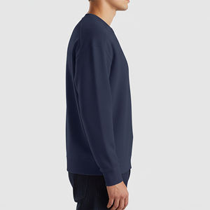 Sweat-shirts et hoodies oversize à col rond de couleur unie, prix de gros abordable, avec logo brodé personnalisé, sweat-shirt épais - Product Image 5