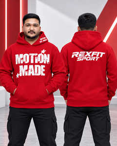 Men's <b>Red</b> Autumn Pullover <b>Hoodie</b> Star Graphic Heavyweight Polyester Fleece Regular Fit Streetwear Pocket 430g Custom OEM - Product Image 2