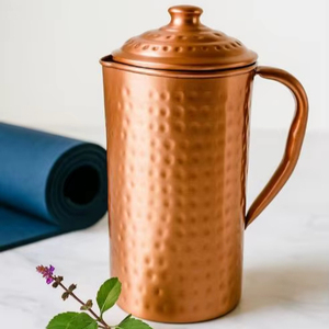 Copper jug set for kitchen theme photoshoot ideas <b>water</b> serving metal set with <b>glasses</b> durable reusable kitchen dining drinkware - Product Image 1
