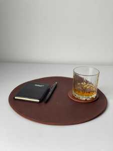 Commercial Hotel Genuine Leather Placemat <b>Waterproof</b> Heat Proof Real Cowhide Table <b>Mat</b> For Fine Dining Set LPM-0131 - Product Image 2