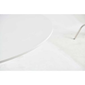 42.1\" White Mid-Century <b>Dining</b> <b>Table</b> with Mdf <b>Top</b> Pedestal Design for 4-6 People for Leisure Coffee or End <b>Table</b> Use - Product Image 3