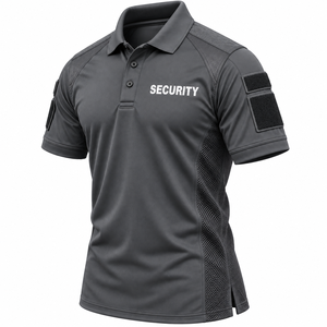 Polo de sécurité pour hommes de haute qualité, séchage rapide, empiècements latéraux en mesh, manches avec patch, couleur unie, logo personnalisé, polyester/coton, tout inclus - Product Image 5