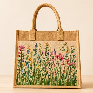 Bolsa de Yute Reutilizable con Cierre de Cremallera y Asa de Cuerda Tejida, Opción de Logotipo Personalizado en Varios Tamaños, para Compras, Regalos y Uso en Exteriores - Product Image 4