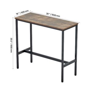 Tavolo Alto da Pub con Struttura in Metallo Robusta, Lungo e Stretto, per Cucina, Sala da Pranzo, Cocktail Bar, Facile da Montare, Altezza Bar - Product Image 5