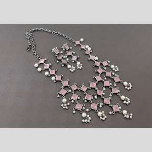 Ensemble de colliers de bijoux fins en pierre et perles de cristal plaqué oxydé 11714291LPI - Product Image 1