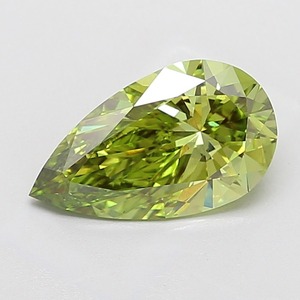 Diamant de laboratoire vert vif fantaisie VS1 de 3,04 ct en forme de poire - Product Image 1
