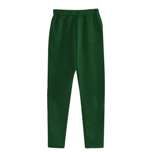 Ensemble de survêtement décontracté unisexe vert pour femme, ensemble deux pièces décontracté avec fermeture éclair et cordon de serrage, couleur unie, collection 2026 - Product Image 2