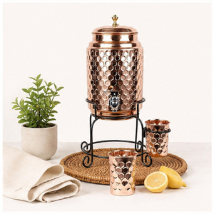 Premium Pure Copper Water Dispenser Large Capacity Hammered Ayurvedic Matka Pot for Immunity Boosting and Healthy Drinking - Product Image 6