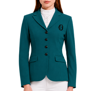 Teal Equestrian <b>Jacket</b> for <b>Women</b> Tailored Riding Blazer Professional Horse Riding Competition Coat Custom OEM Wholesale Fashion - Product Image 1