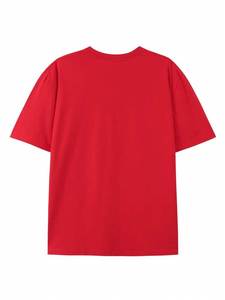T-shirt en coton violet uni surdimensionné pour homme, col rond, manches courtes, coupe décontractée, longueur standard, design uni - Product Image 5