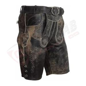 Short Lederhosen bavarois de couleur personnalisée pantalon adulte grande taille brodé en cuir fermeture éclair XL imperméable respirant plissé - Product Image 2