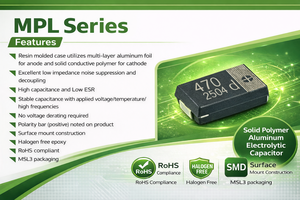 Condensadores Electrolíticos Sólidos de Aluminio de Polímero Conductor, Marca MAN YUE, MPL336M1EG19TRX0, Tipo Multicapa, 33uF 25V ESR40, Montaje Superficial - Product Image 6