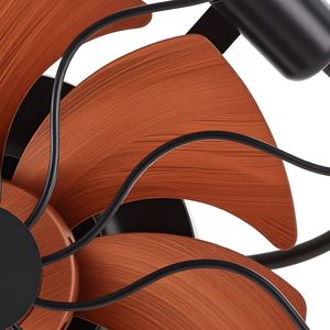 21-Inch <b>Wall</b> <b>Mounted</b> Metal Fan with <b>Lights</b> 6-Speed <b>Plug</b> <b>Wall</b> Fan Timer 360 Adjustable Tilt 20W Power USB Source - Product Image 3
