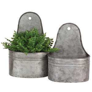 Maceta metálica galvanizada para colgar en la pared, decoración interior, maceta para suculentas, hierbas y flores, estilo rústico para el hogar y jardín, soporte para plantas estilo granja. - Product Image 3